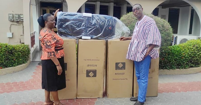 Apostle Obeng Kesse, Family Donate Rechargeable Speakers To Missions