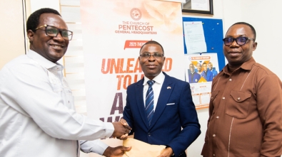 Elder Dr. Kofi Sam Donates GH¢10,000 To Pent Media Centre Staff web
