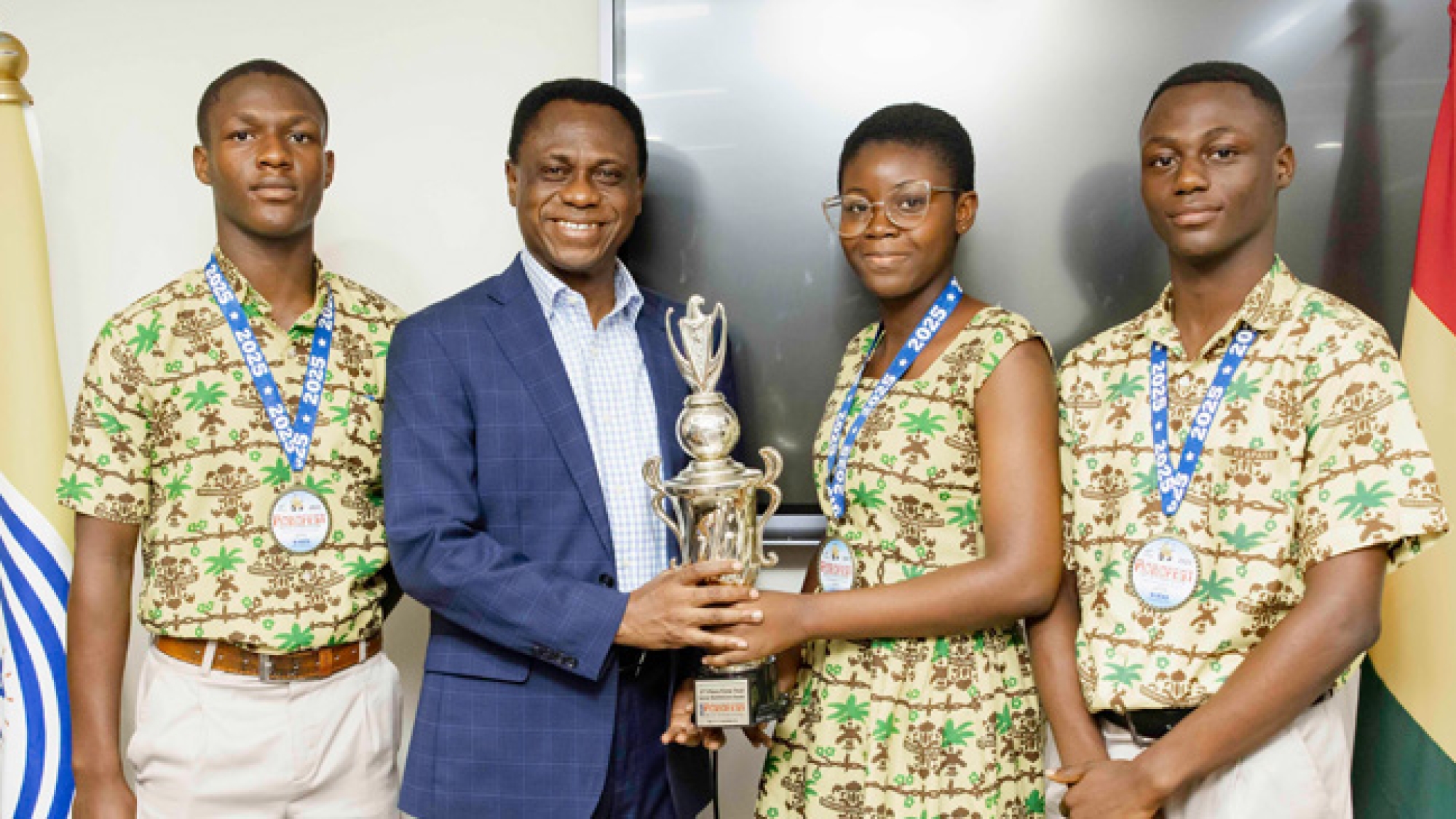 Ghanaian Robotics Team Presents Trophy To Leadership Of The Church of Pentecost web