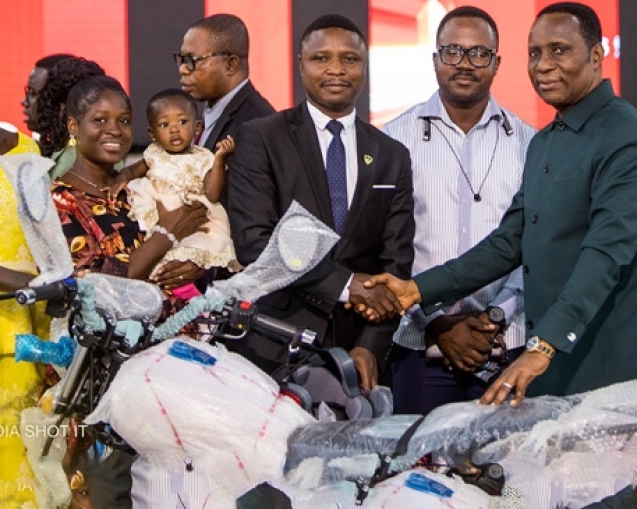 Tanokrom District Donates Motorbike to Support Ministry in Ellobankata web