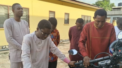 Akpokope District Receives Motorbike Donation web