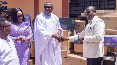 Elder Dr Ofosu Ampofo Donates Musical Equipment To Akyem Adukrom Assembly web
