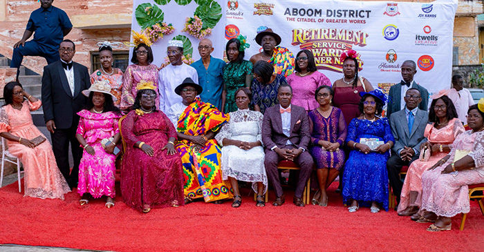 Aboom District Honours 24 Retiring Officers for Years of Dedicated Service